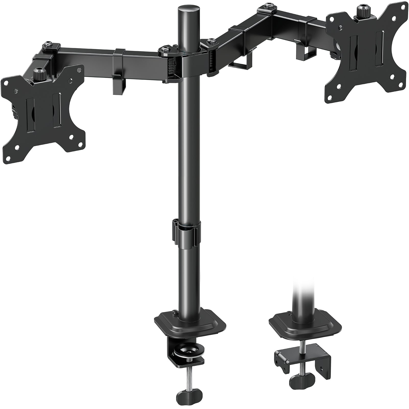 MOUNTUP Dual Monitor Stand Fits Max 32 Inch Screen up to 17.6lbs, Dual Monitor Desk Mount, Fully Adjustable Dual Monitor Arm for 2 LCD Screens, Double Monitor Stand with C-Clamp and Grommet Base